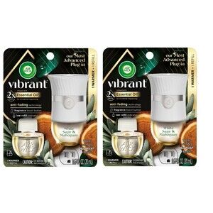 Air Wick Vibrant Scented Oil Plug-In Warmers – White Sage & Mahogany (2-Pack)